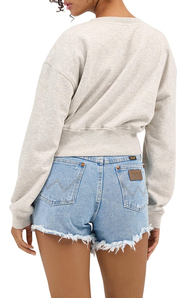 Wrangler Relaxed Appliqué Crop Sweatshirt, Alternate, color, 