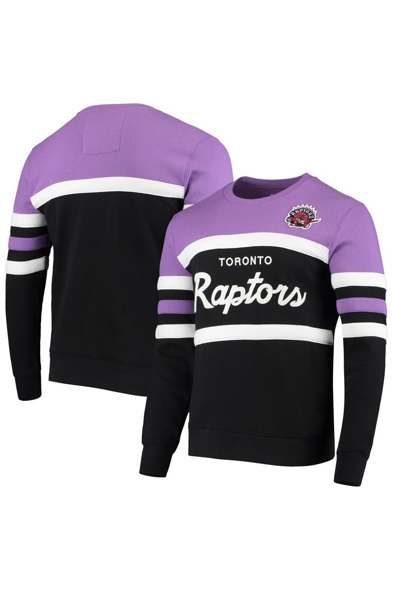 Men's Mitchell & Ness Black Toronto Raptors Script Head Coach Pullover Sweatshirt, Main, color, Black