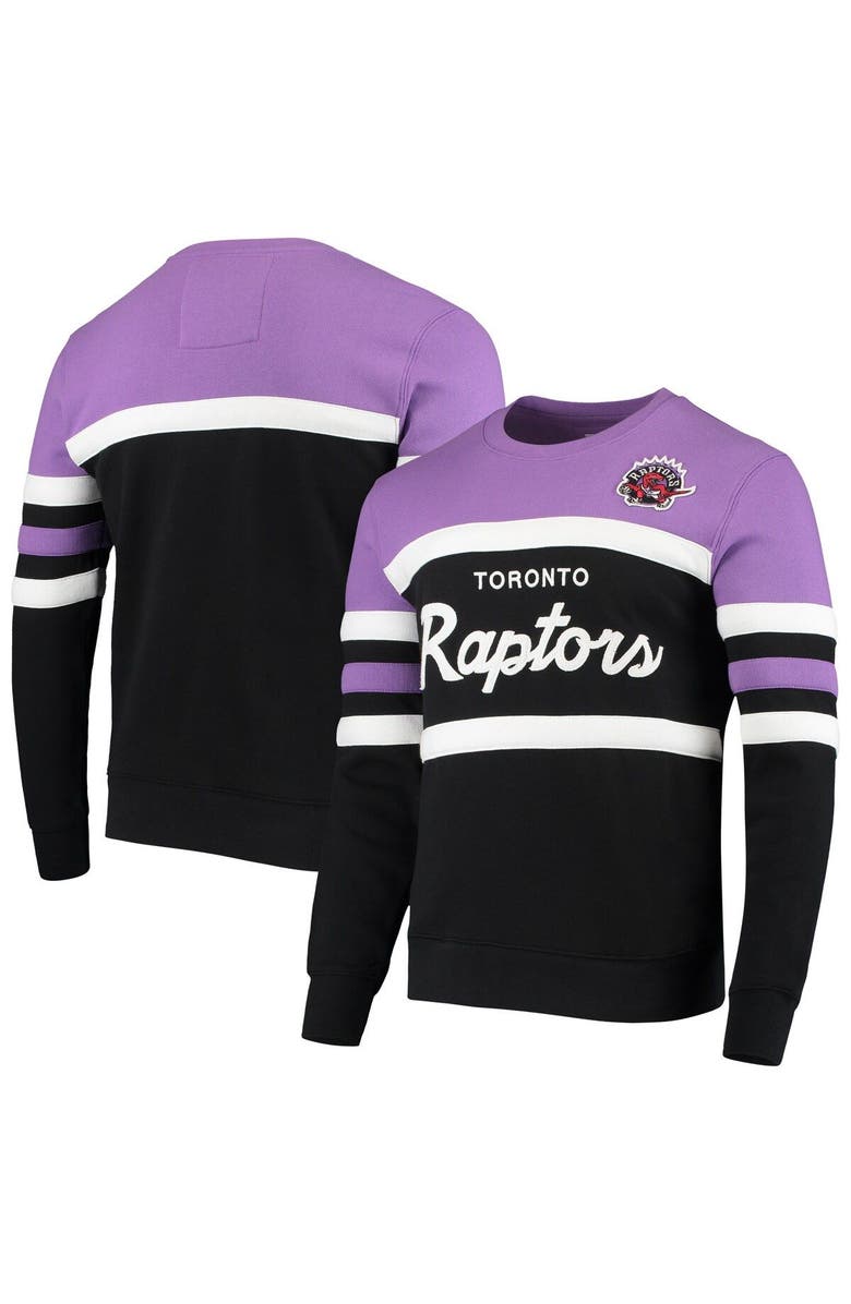 Mitchell & Ness Men's Mitchell & Ness Black Toronto Raptors Script Head Coach Pullover Sweatshirt, Main, color,