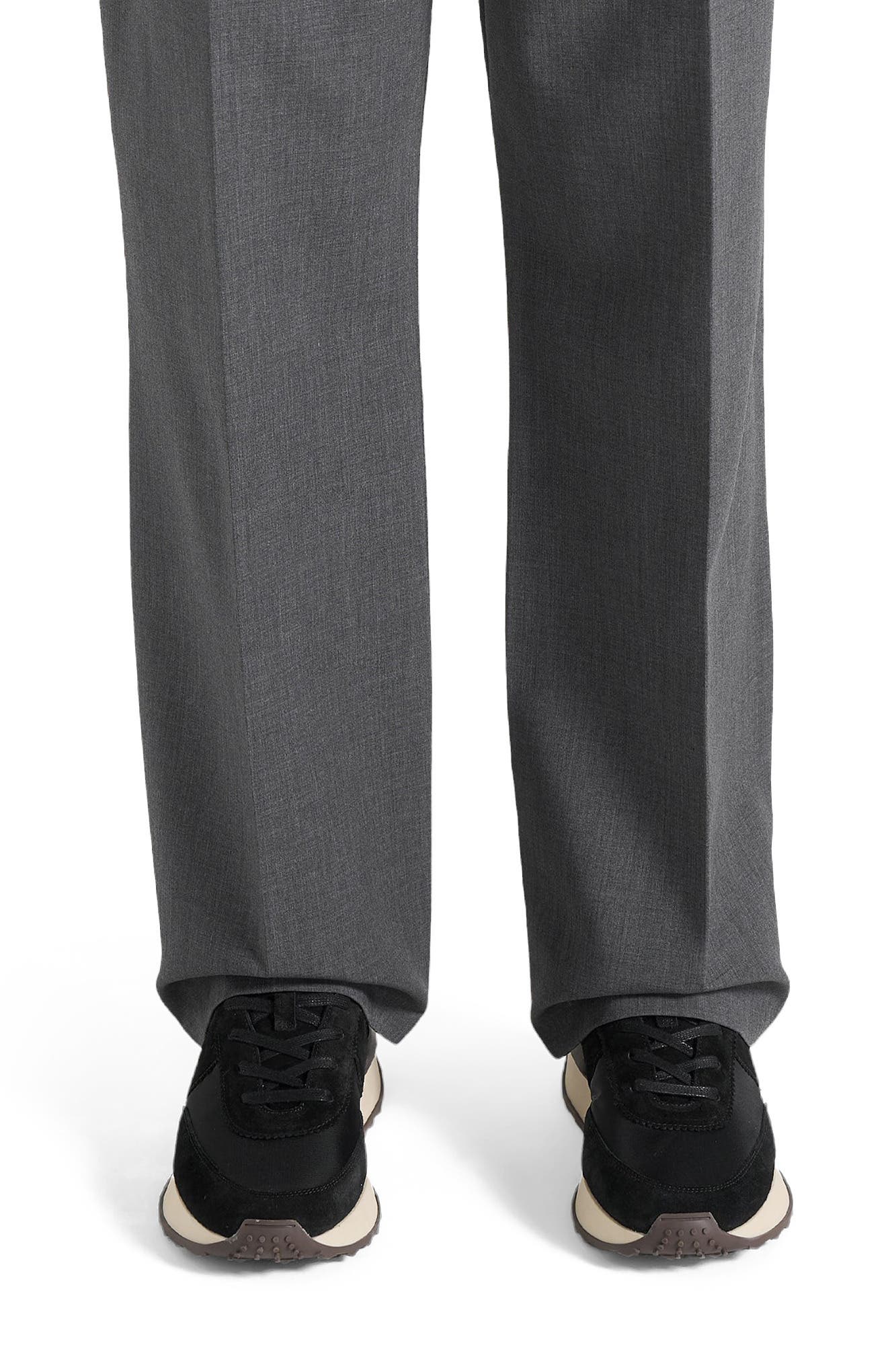 Manière De Voir Monaco Suede and Nylon Runner, Alternate, color, Black