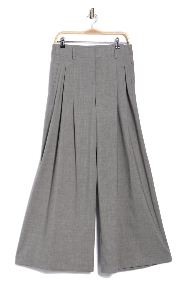 TWP New Didi Pleated Stretch Wool Wide Leg Pants, Alternate, color, Light Heather Grey
