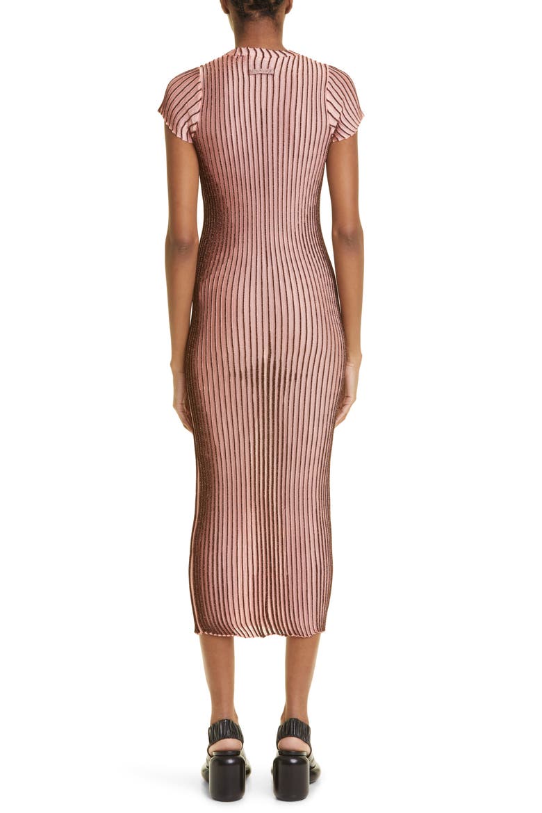 Body Morph Trompe l'Oeil Rib Sweater Dress, Alternate, color, PINK/ BROWN