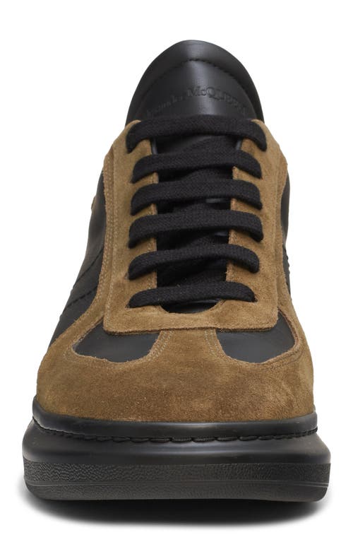 Shop Alexander Mcqueen Mcqueen Retro Sneaker In Black/mud
