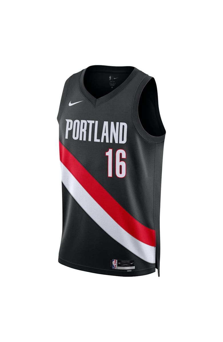 Nike Unisex Nike Yang Hansen Black Portland Trail Blazers Swingman Jersey - Icon Edition, Alternate, color, Black