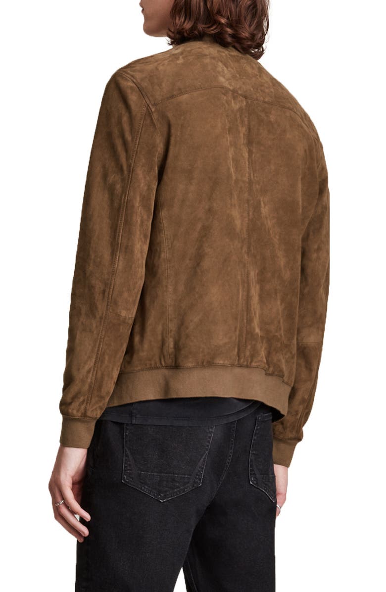 AllSaints Bergen Suede Bomber Jacket, Alternate, color,