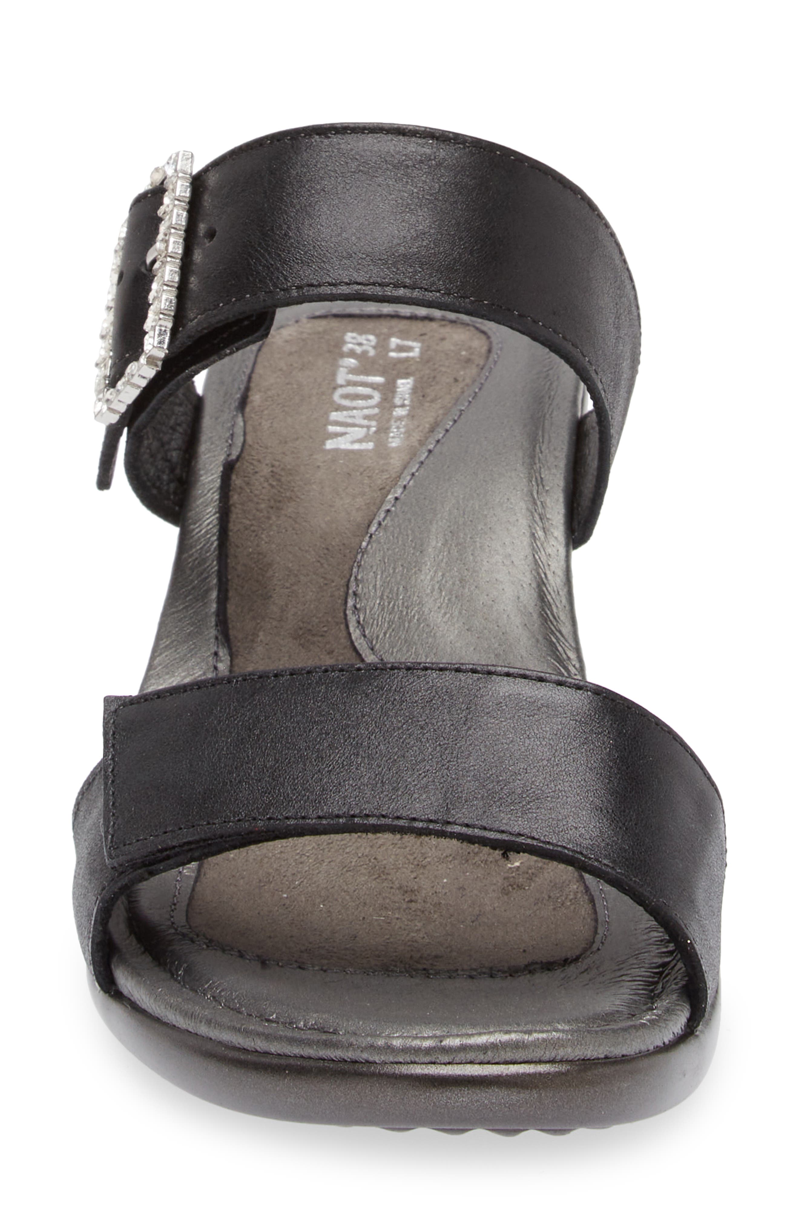 Naot Recent Slide Sandal, Alternate, color, Shiny Black Leather