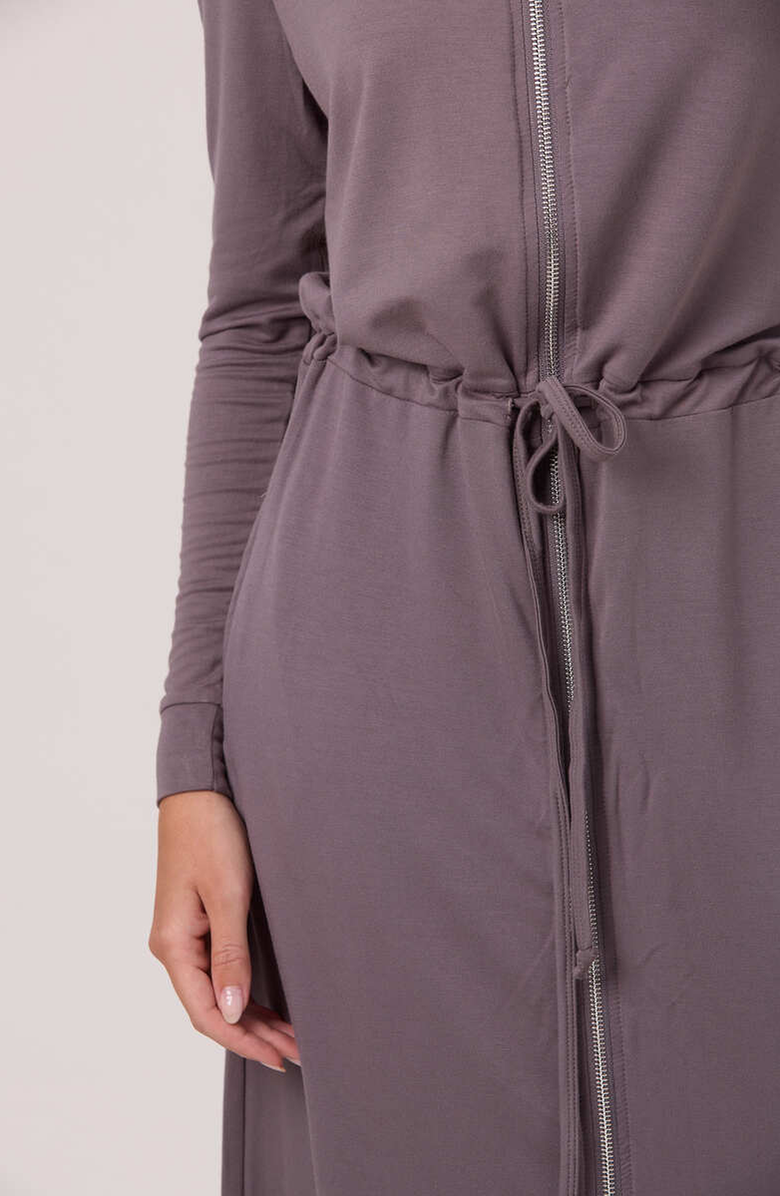 By Tess Collection Hoodie Dress Maxi, Alternate, color, Grey