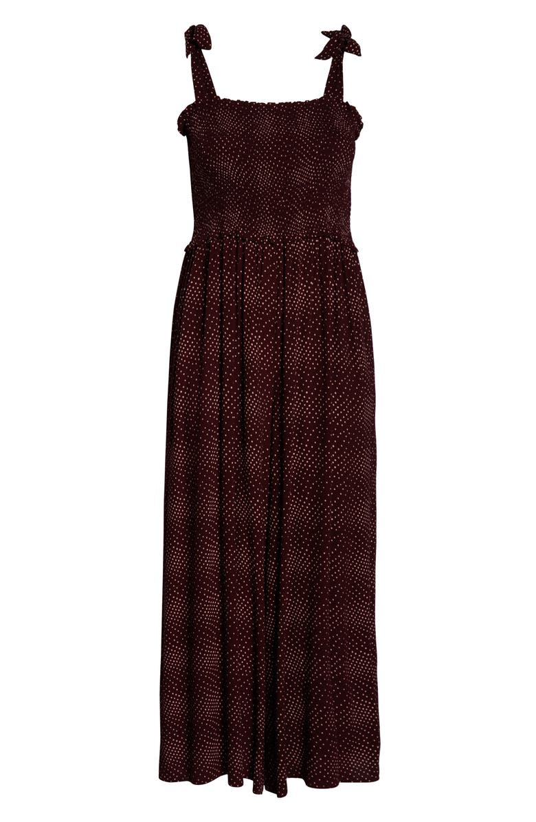 BP. Polka Dot Smocked Wide Leg Jumpsuit, Alternate, color, 