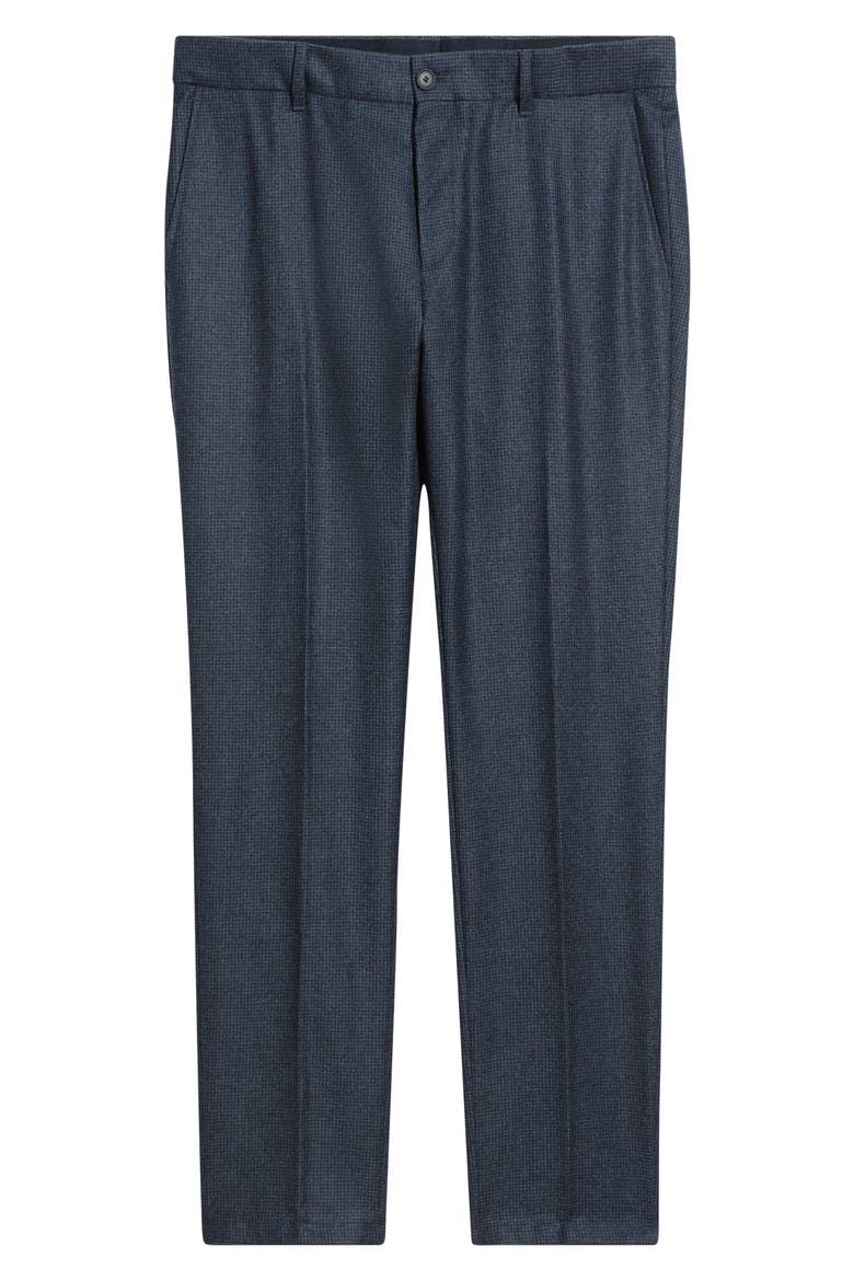 Genius Flat Front Virgin Wool Dress Pants, Alternate, color, DARK BLUE