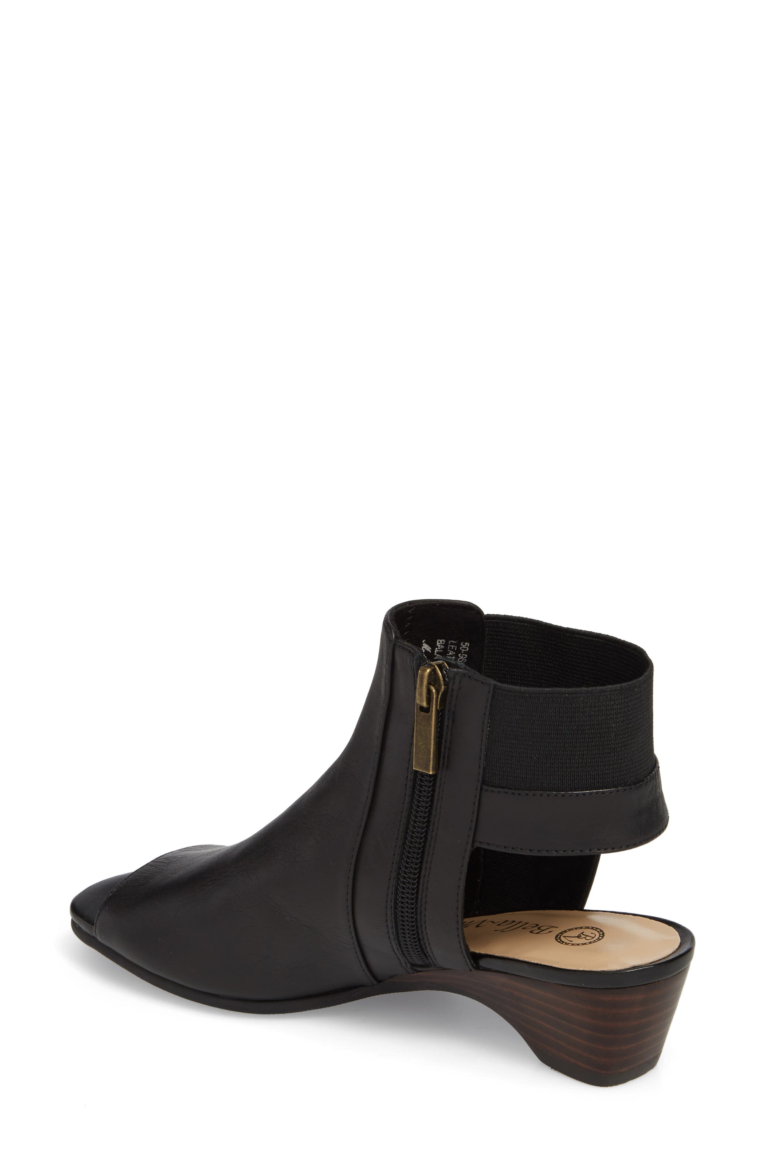 Parson Peep Toe Bootie, Alternate, color, BLACK LEATHER