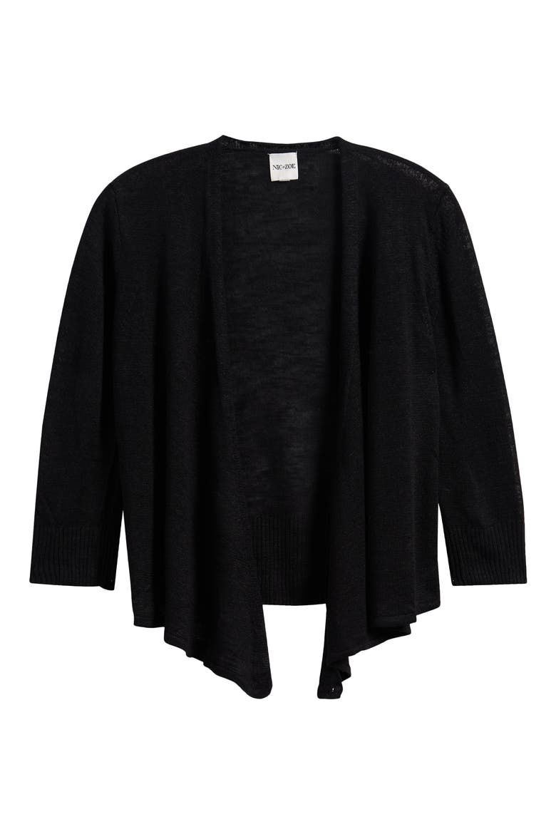 Slub Knit 4-Way Cardigan, Alternate, color, BLACK ONYX