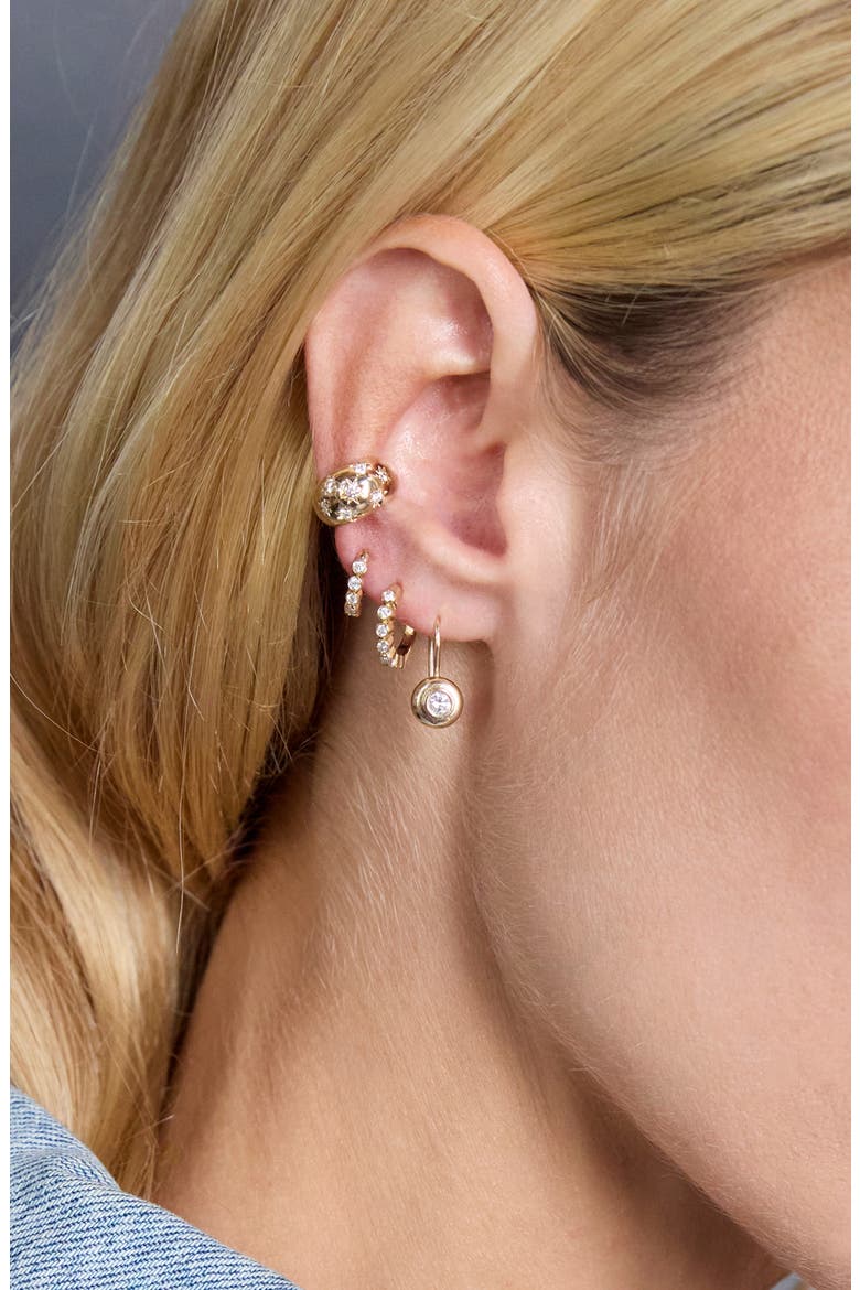 14k Gold Diamond Wire Earrings, Alternate, color, 14K YELLOW GOLD