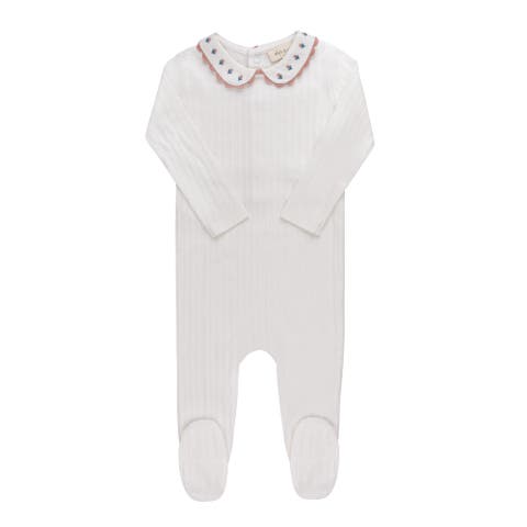 Ely's & Co Ribbed Cotton- Embroidered Nautical Footie & Hat - Blue Ely's & Co Ribbed Cotton- Embroidered Nautical Footie & Hat - Blue