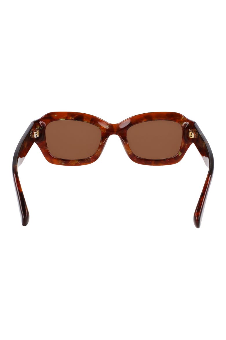 Heritage 50mm Cat Eye Sunglasses, Alternate, color, TEXTURED BROWN