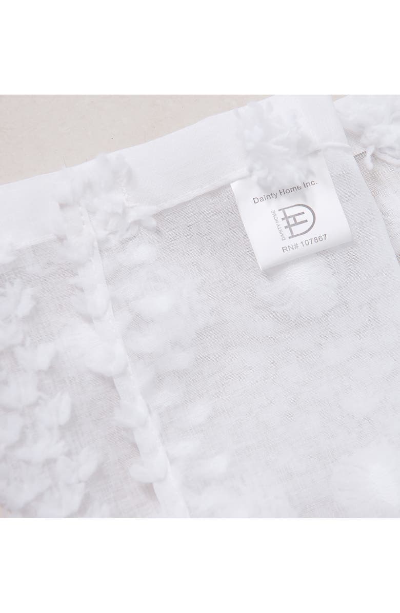 DAINTY HOME Cloud Set of 2 Semisheer Panel Curtains, Alternate, color, White