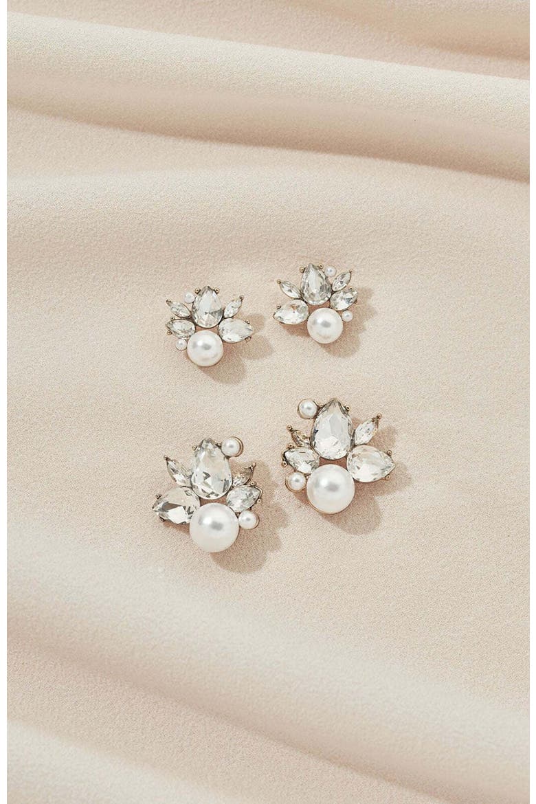Mini Bordeaux Studs, Alternate, color, Gold