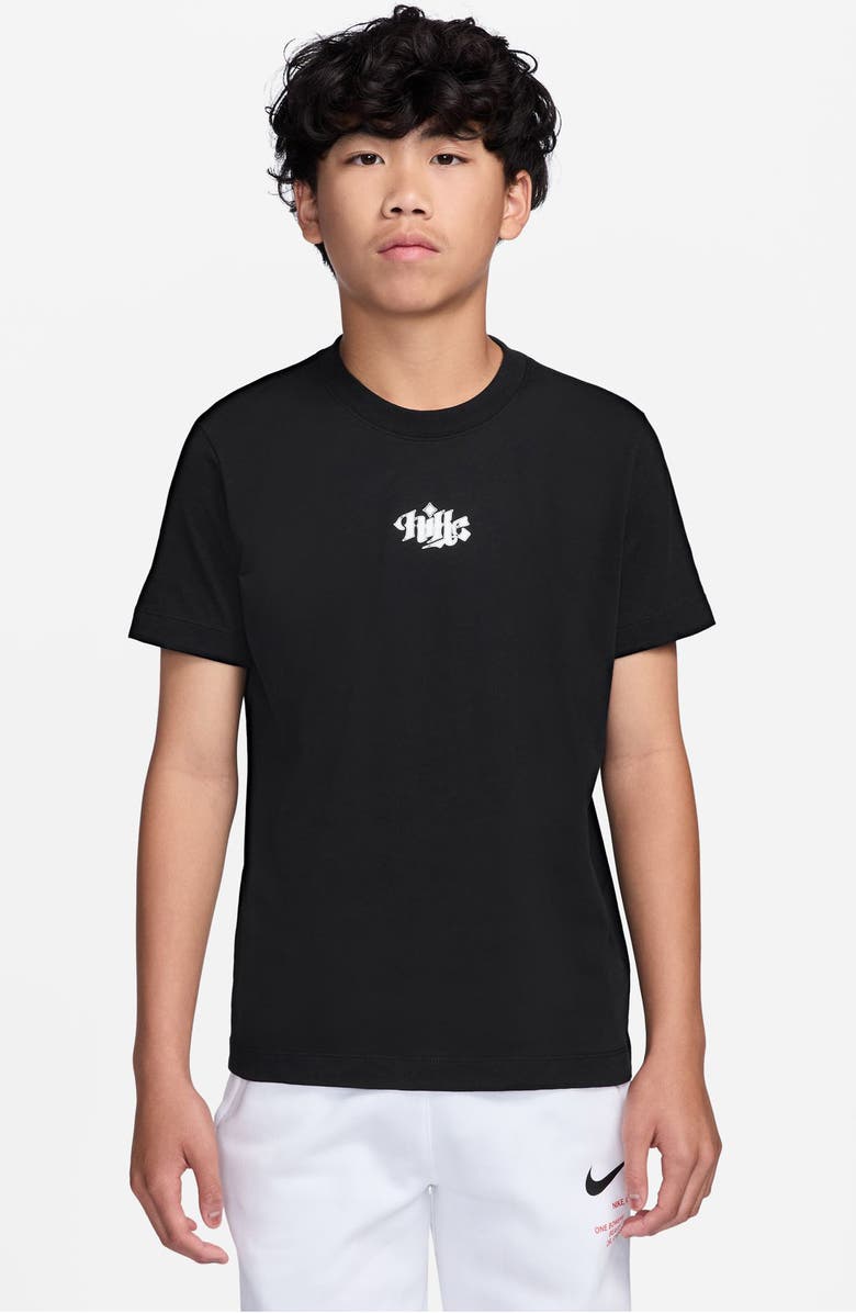 Nike Kids
 Sportswear First Flight Cotton Graphic T-Shirt, Main, color, Black