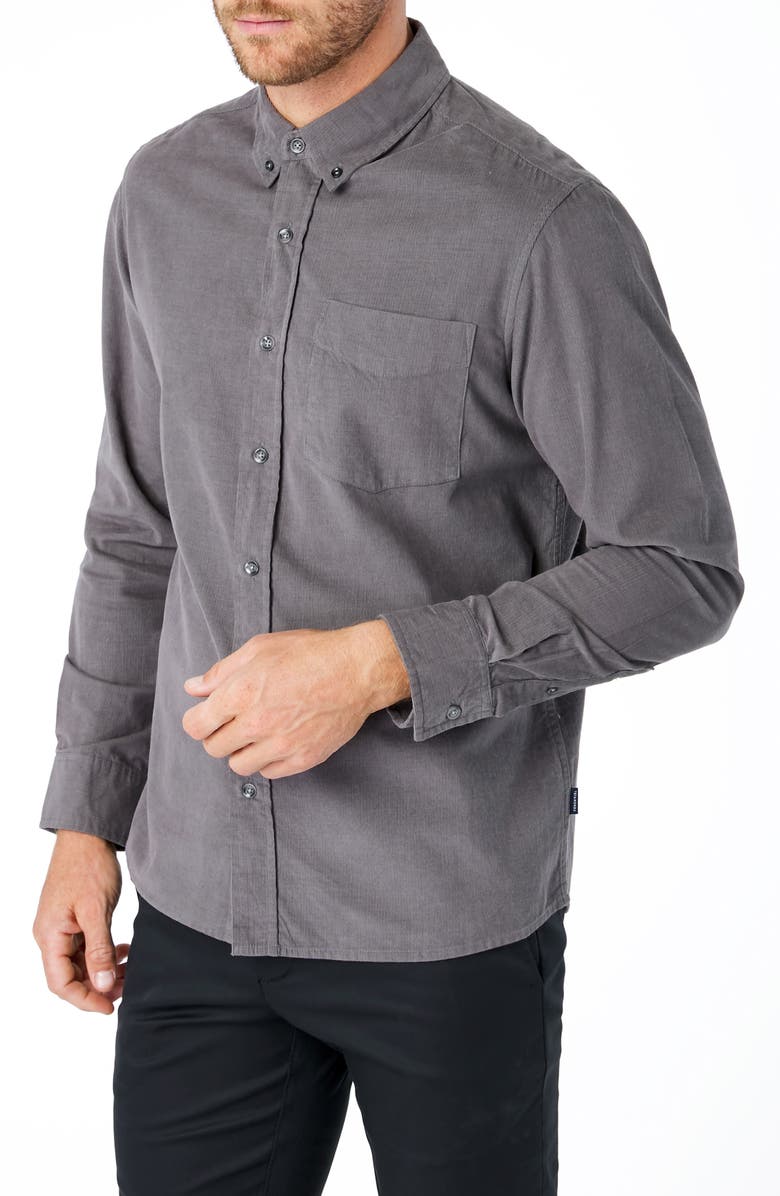 7 Diamonds The Darklands Slim Fit Corduroy Button-Down Shirt, Alternate, color, 