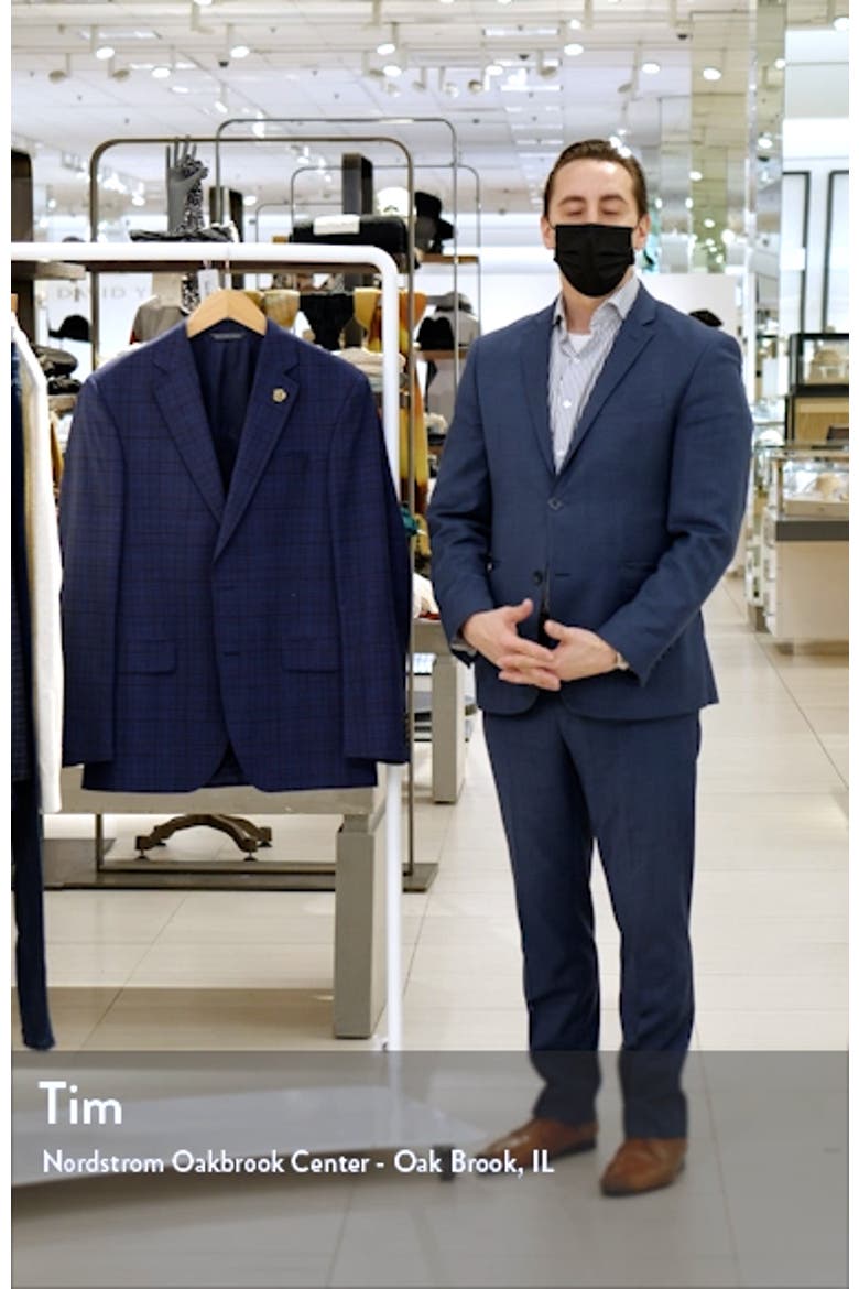 Jay Slim Fit Plaid Wool Sport Coat video