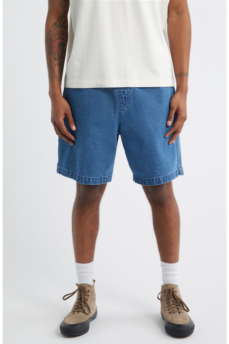 Easy Pull-On Denim Shorts, Main, color, LIGHT INDIGO