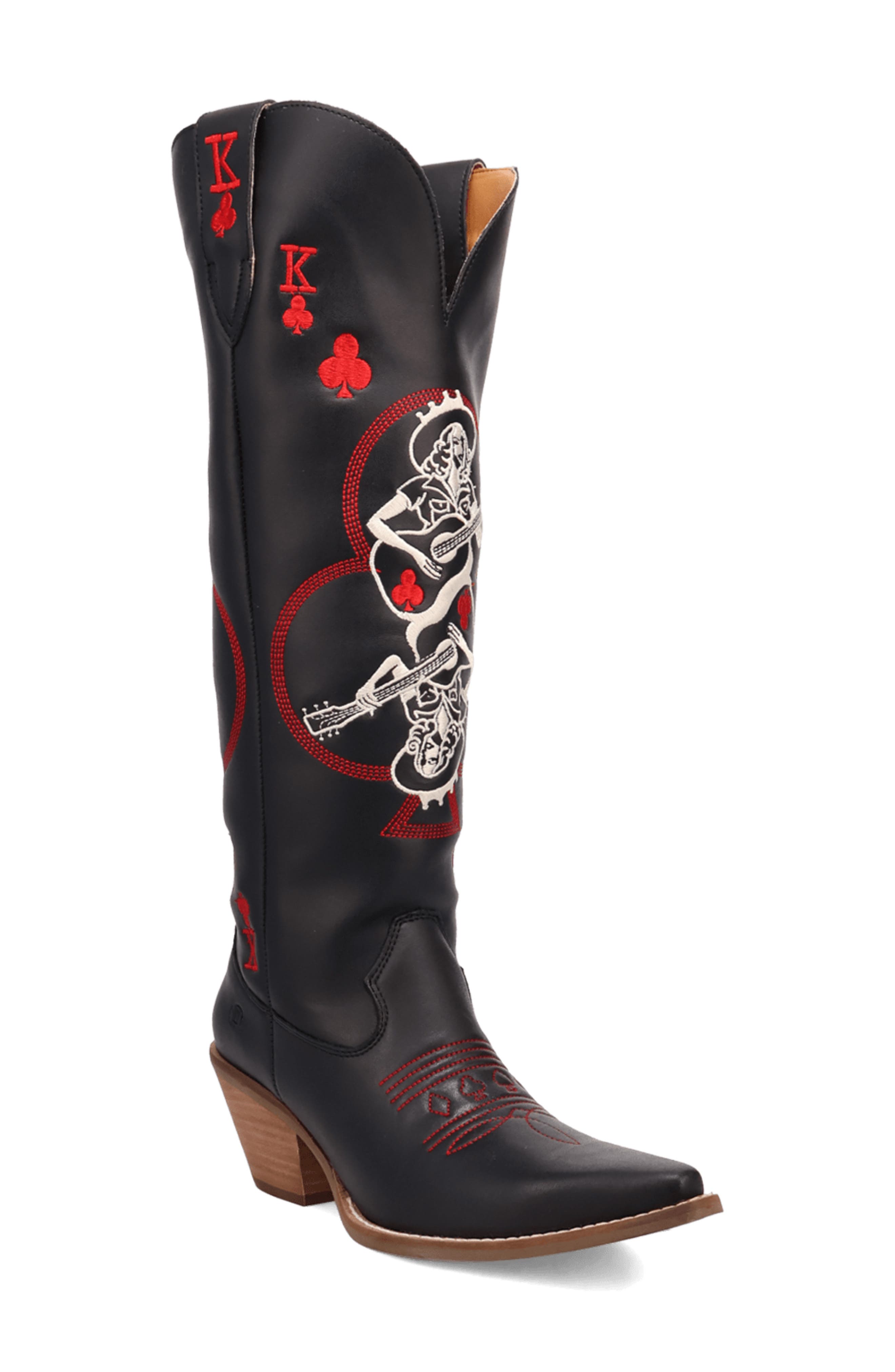 King of Clubs Western Boot, Main, color, BLACK