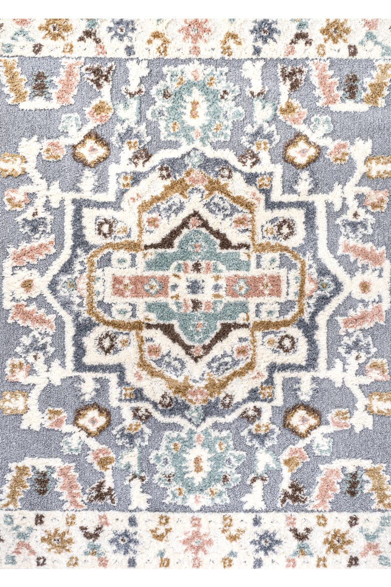 Aziza Persian Medallion High-Low Area Rug, Main, color, Multi