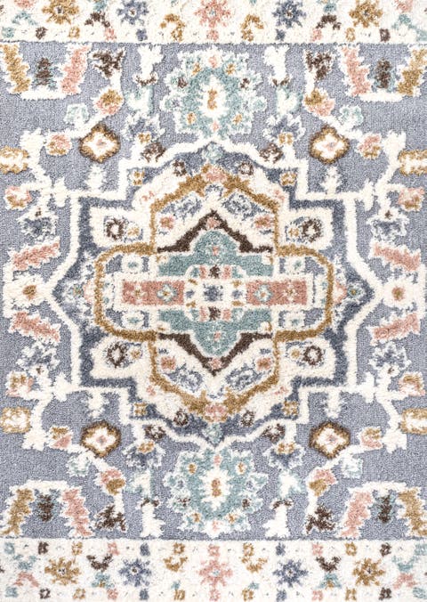 Aziza Persian Medallion High-Low Area Rug
