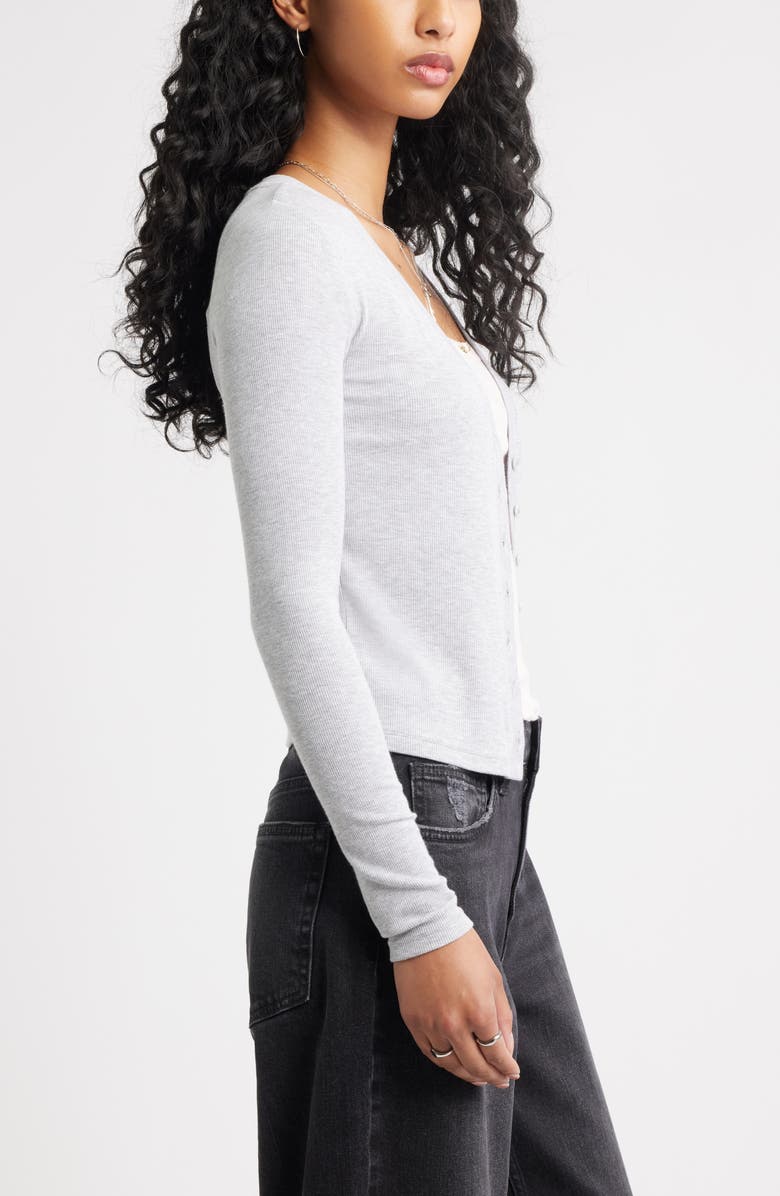 BP. Rib Cardigan, Alternate, color, Grey Soft Heather