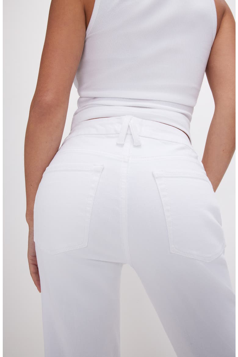 Good Petite Raw Hem Straight Leg Jeans, Alternate, color, WHITE037