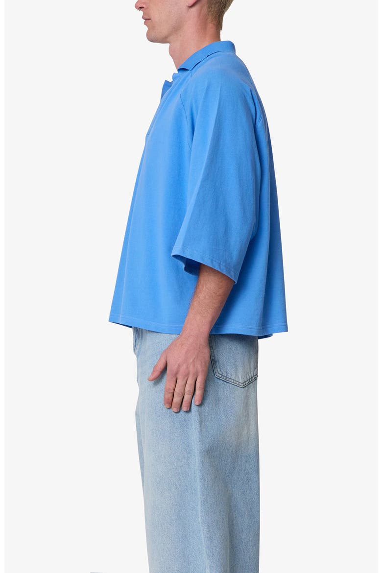 Wide Short Sleeve Polo Shirt, Alternate, color, LIGHT BLUE