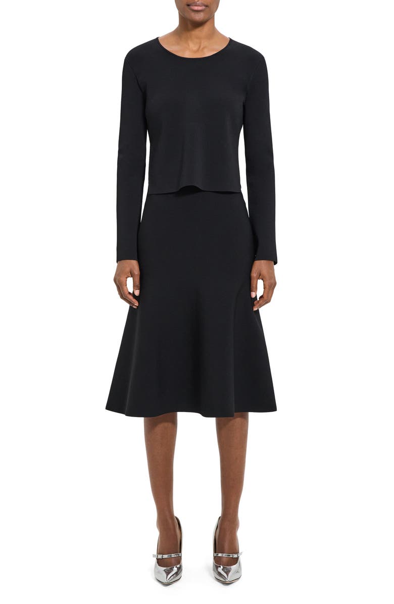 Theory Layered Long Sleeve Dress, Main, color, 