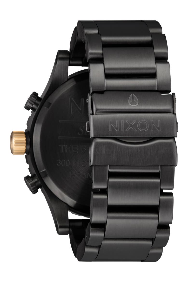 'The 51-30 Chrono' Watch, 51mm, Alternate, color, GUNMETAL / BLACKBERRY / GOLD