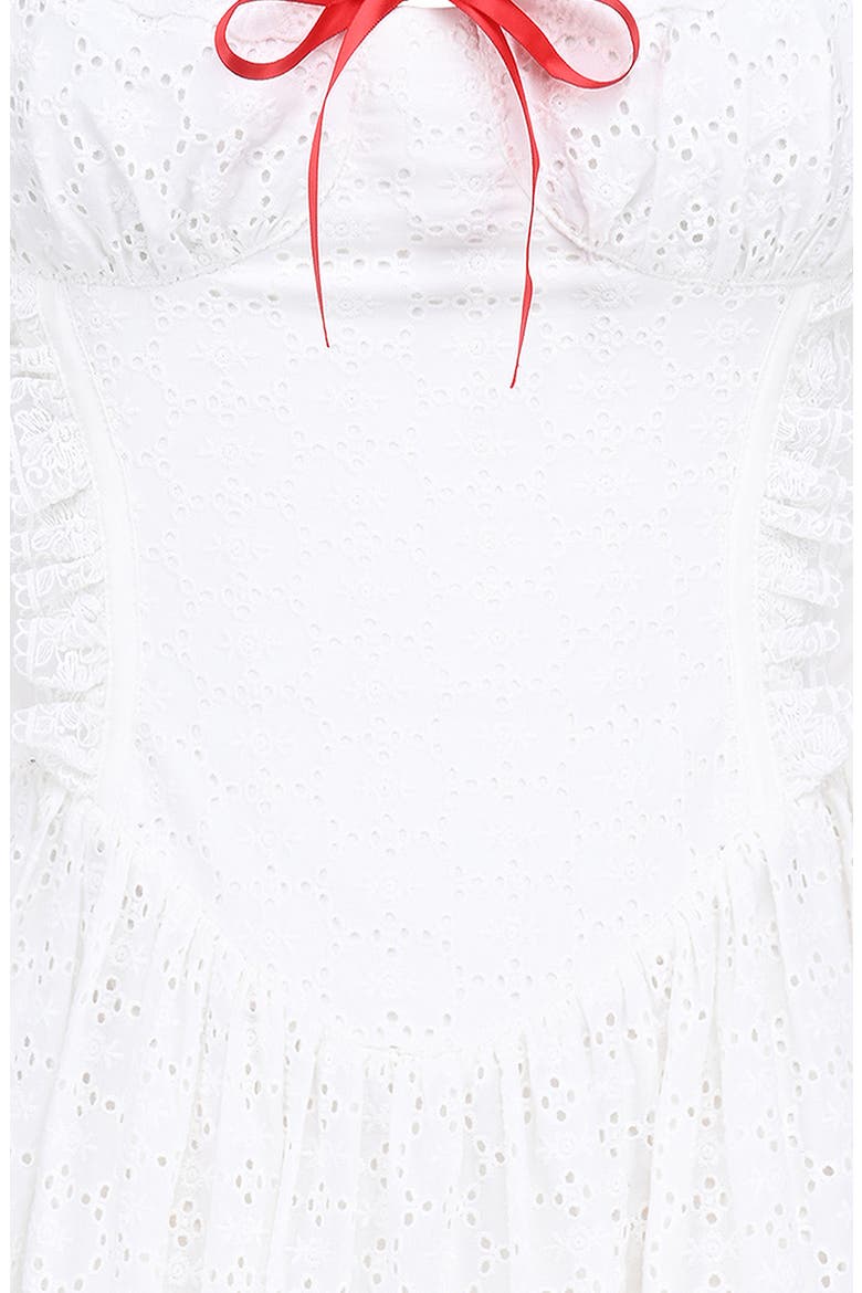Jana Underwire Broderie Anglaise Minidress, Alternate, color, WHITE