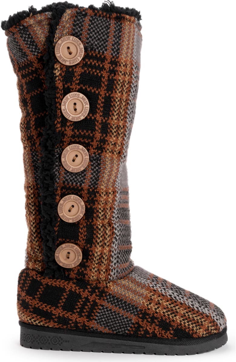 MUK LUKS Malena Plaid Faux Fur Boot, Alternate, color,
