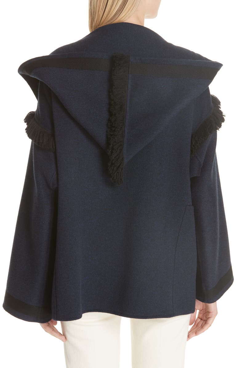 Sofie D'Hoore Cyrene Fringe Double Face Wool & Cashmere Coat, Alternate, color, 