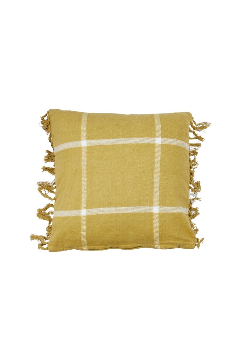 Cotton Pillow with Fringe, Main, color, Green