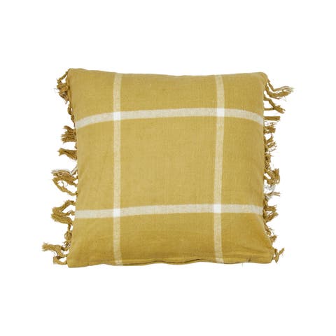 Cotton Pillow with Fringe