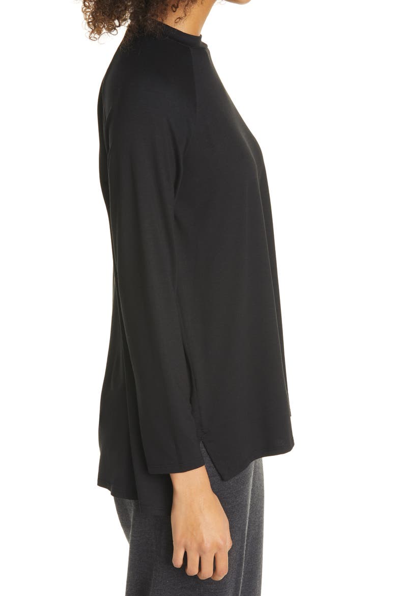 Raglan Sleeve Stretch Jersey Tunic, Alternate, color, BLACK