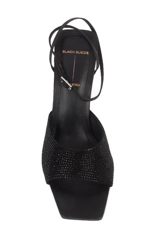Black Suede Studio Nicky Ankle Strap Sandal In Black Buffed Nappa