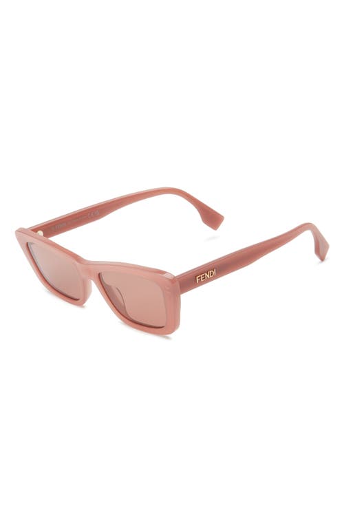 Fendi Lettering 53mm Cat Eye Sunglasses In Brown