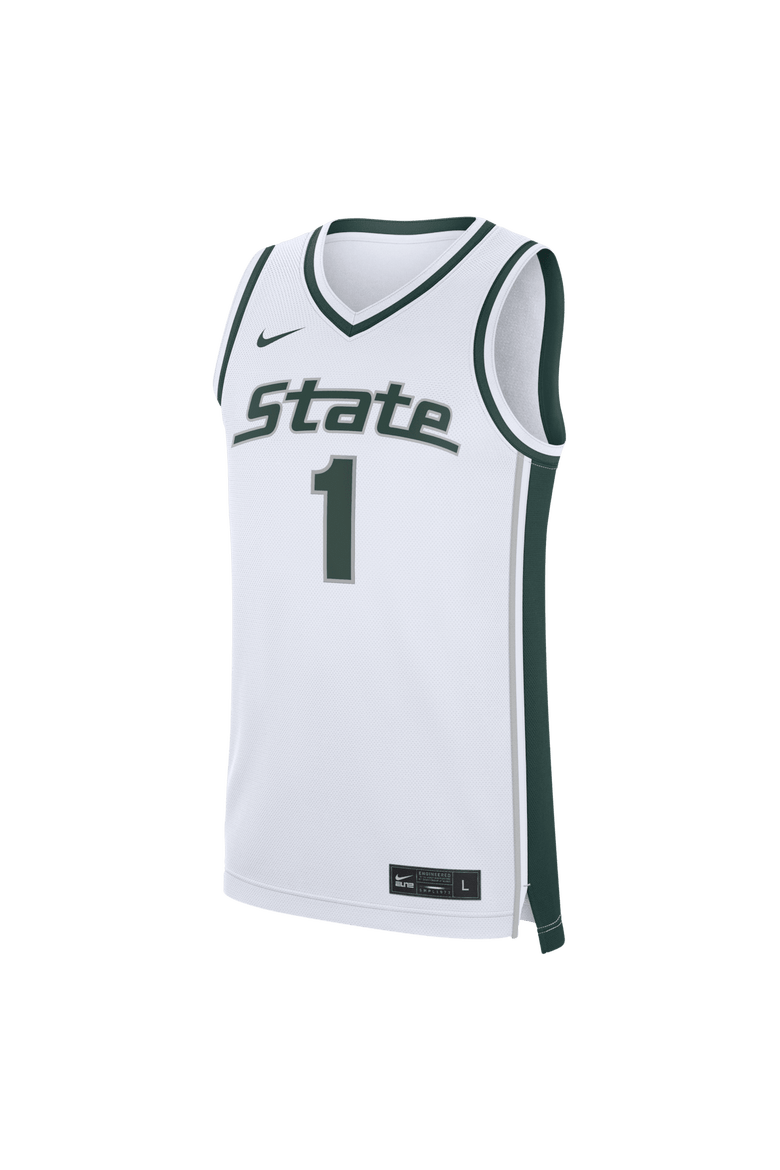 Men's Nike #1 White Michigan State Spartans Alternate Replica Basketball Jersey, Alternate, color, White