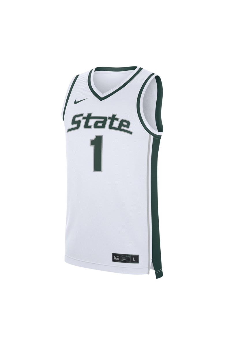 Nike Men
s Nike #1 White Michigan State Spartans Alternate Replica Basketball Jersey, Alternate, color, White