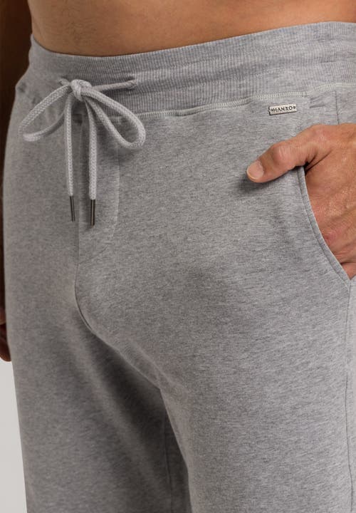 Hanro Living Cotton Drawstring Shorts In Grey Melange