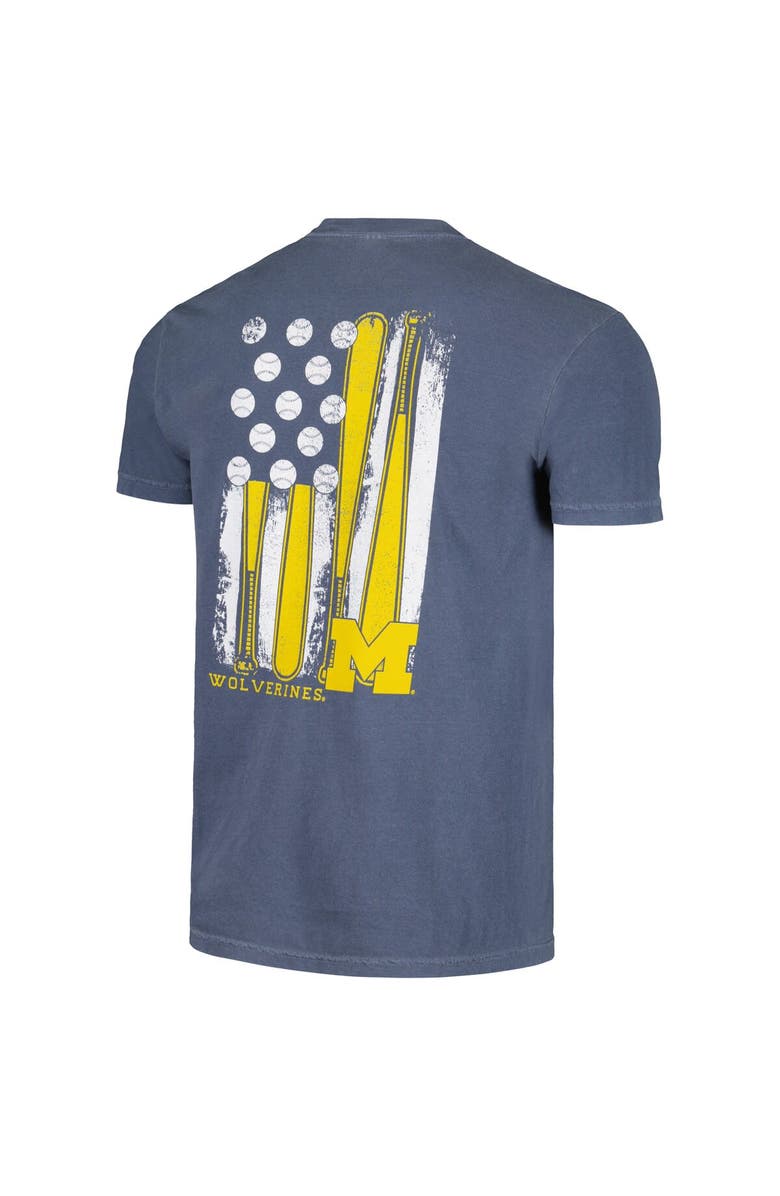 IMAGE ONE Men's Navy Michigan Wolverines Baseball Flag Comfort Colors T-Shirt, Alternate, color, Navy