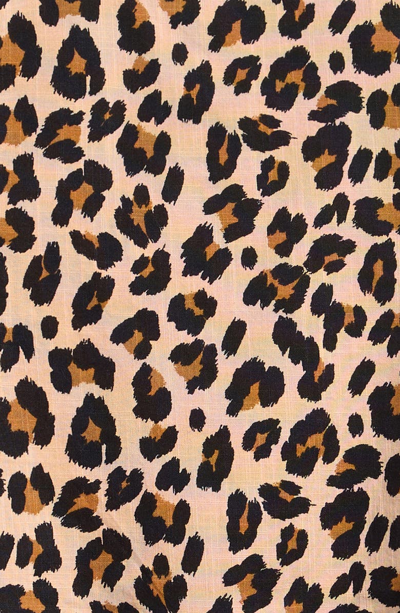 NEXT Kids' Leopard Print Cotton Dress, Alternate, color, Brown Multi