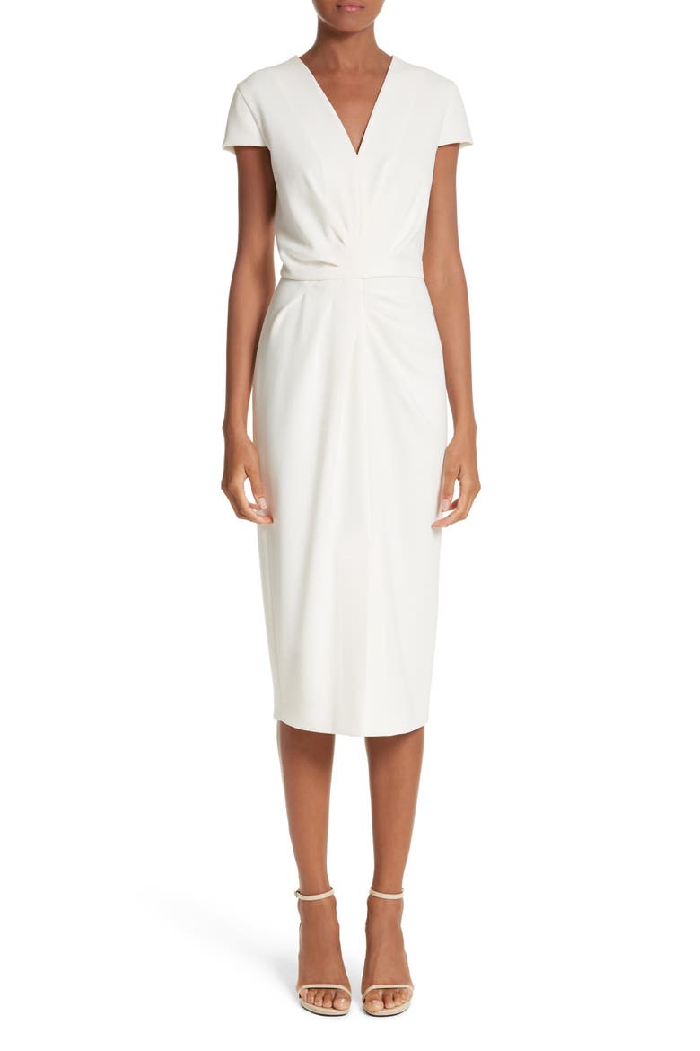 Full Drape Midi Dress, Main, color, WHITE