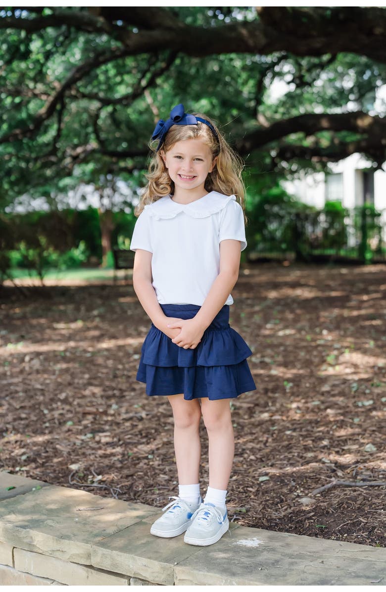Girls Short Sleeve Peter Pan Collar Polo Shirt
