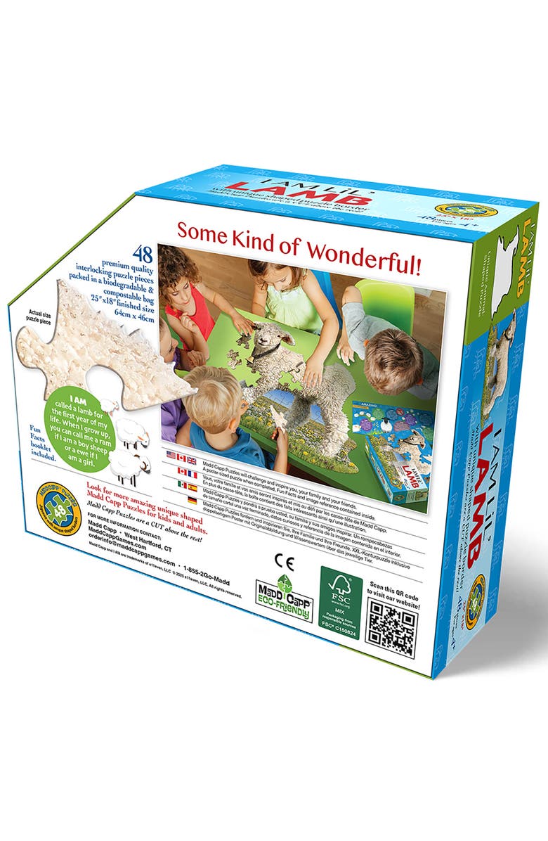Madd Capp I Am Lil Lamb 48 Piece Animal Shaped Puzzle, Alternate, color, Multicolored