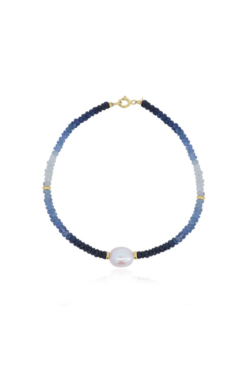 Blue Sapphire Ombre Bead Pearl Bracelet, Main, color, Blue Sapphire