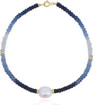The Lovery Fine Jewelry Blue Sapphire Ombre Bead Pearl Bracelet